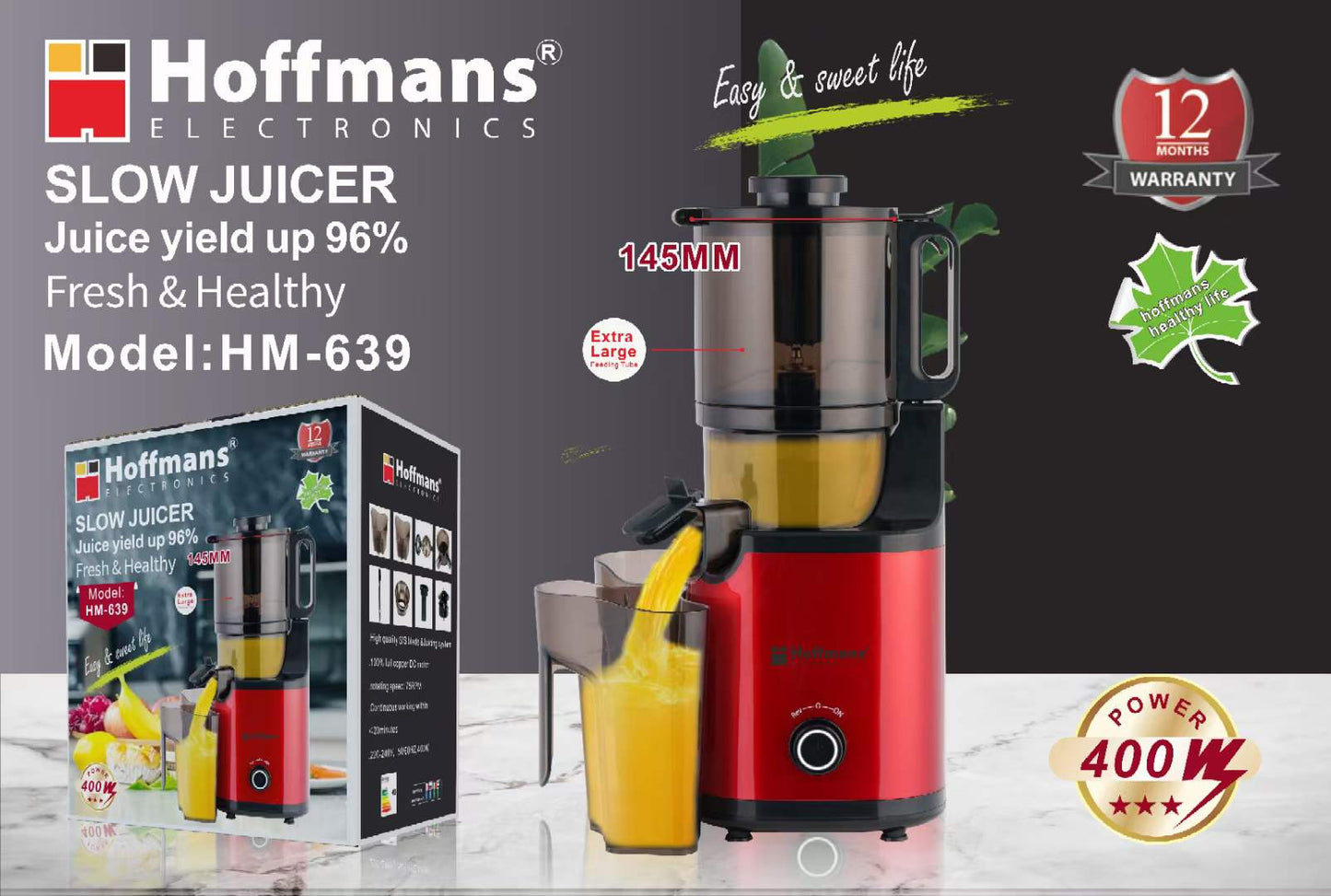 Hoffmans Slow Juicer – 400w